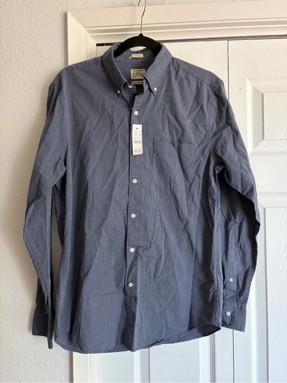 NWT J. Crew Secret Wash Cotton 100’s 2-Ply Yarn Dress Shirt BJ742 Slim Fit
